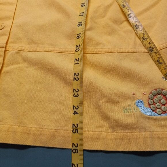 CJ Banks Yellow Snail button down Top - Picture 5 of 8